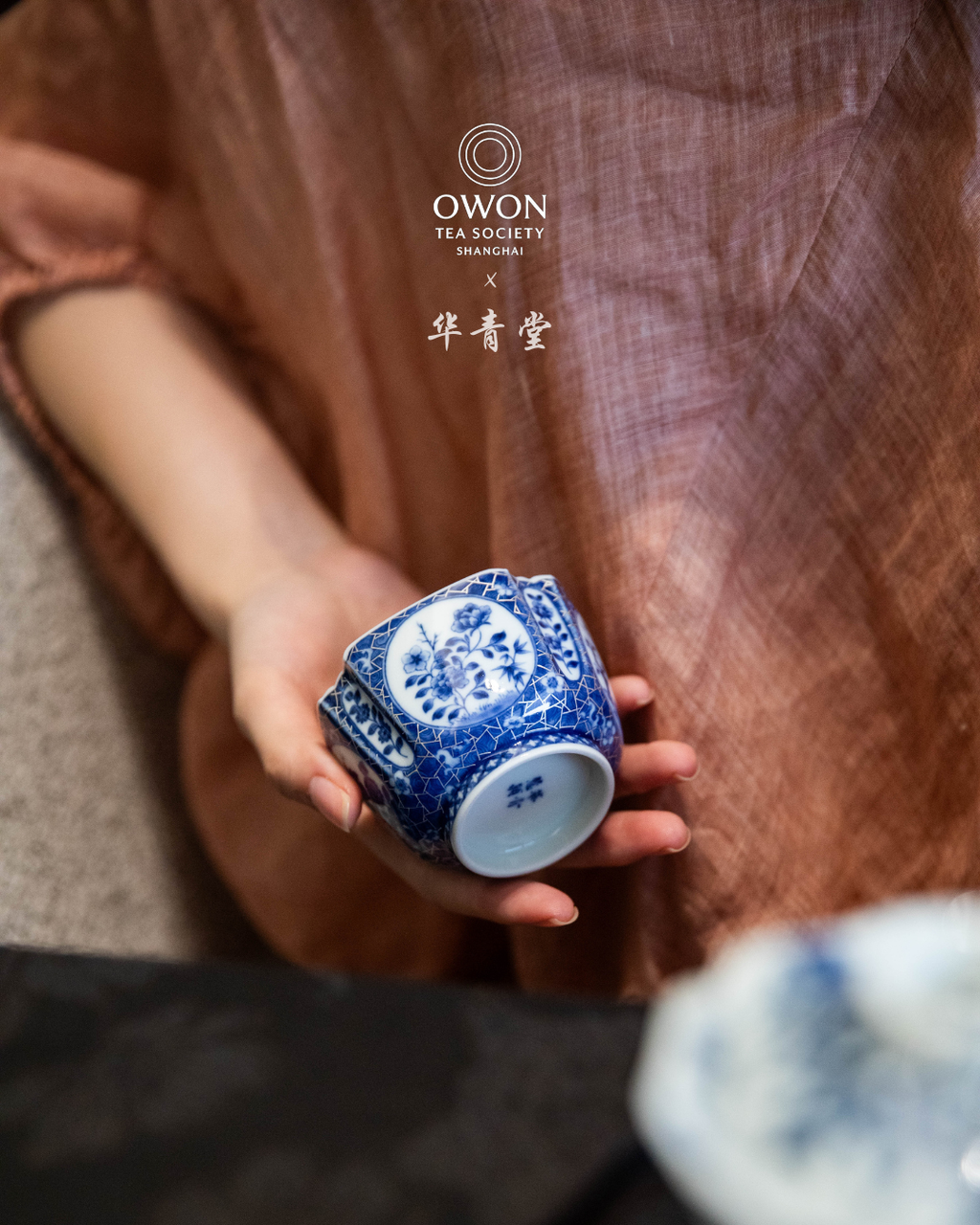 경덕진 청화 명요_화청당 청화(青花) 빙매 은묘 팔각 개완 찻잔 세트_华青堂_Gaiwan tea set from Jingdezhen Kiln HUA QING TANG