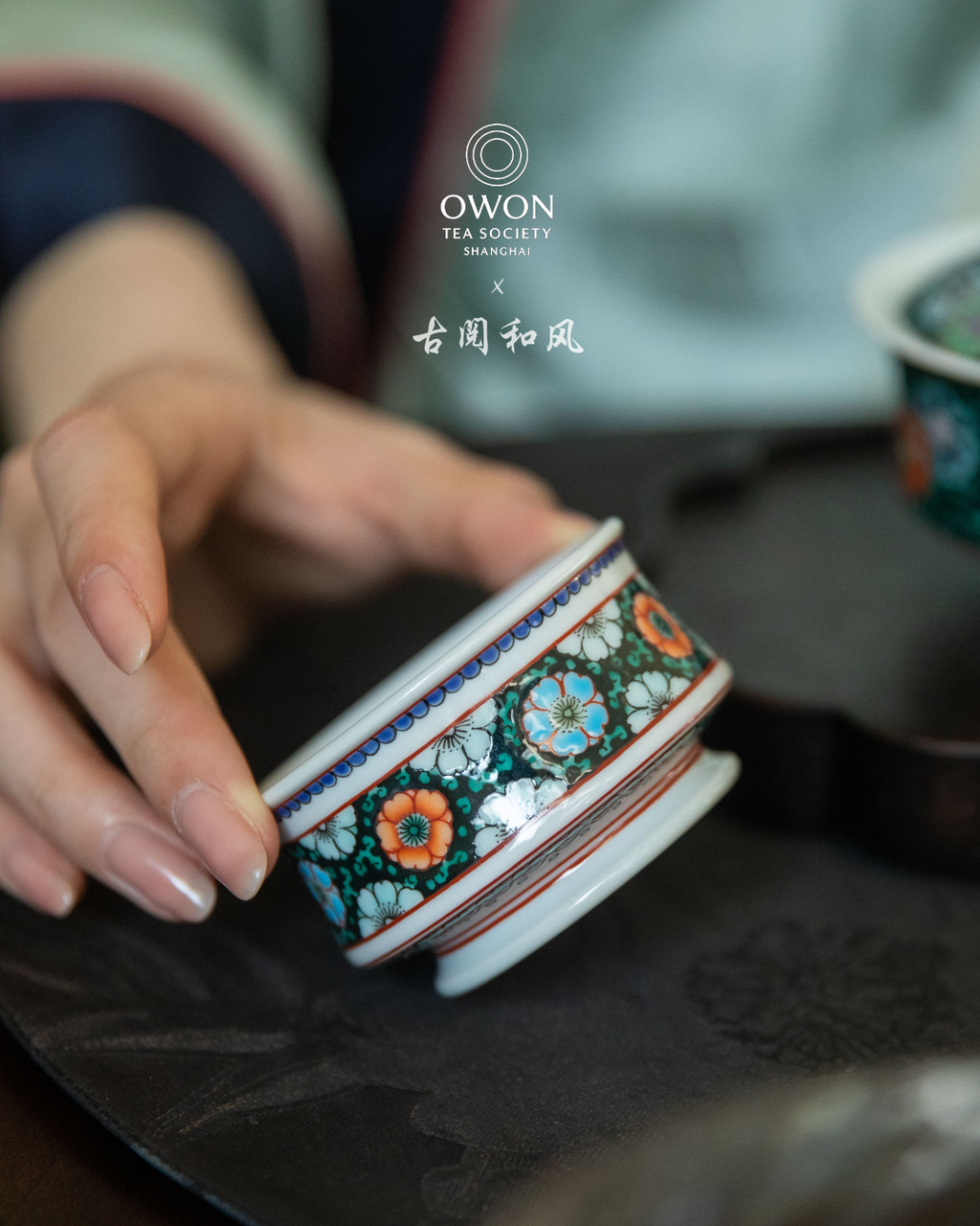 경덕진 고채 명요_고열화풍 고채(古彩) 피구화 개완 세트_玗琪轩_Gaiwan tea set from Jingdezhen Kiln GU YUE HUA FENG