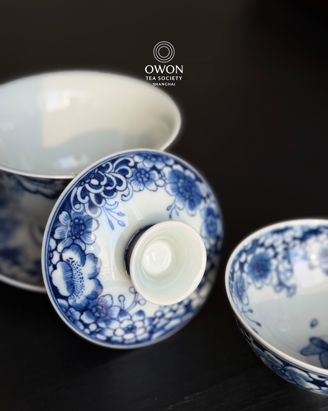 Pre-order_만화문(万花纹) 개완 삼재(三才) 세트와 만화문 계심배(鸡心杯)