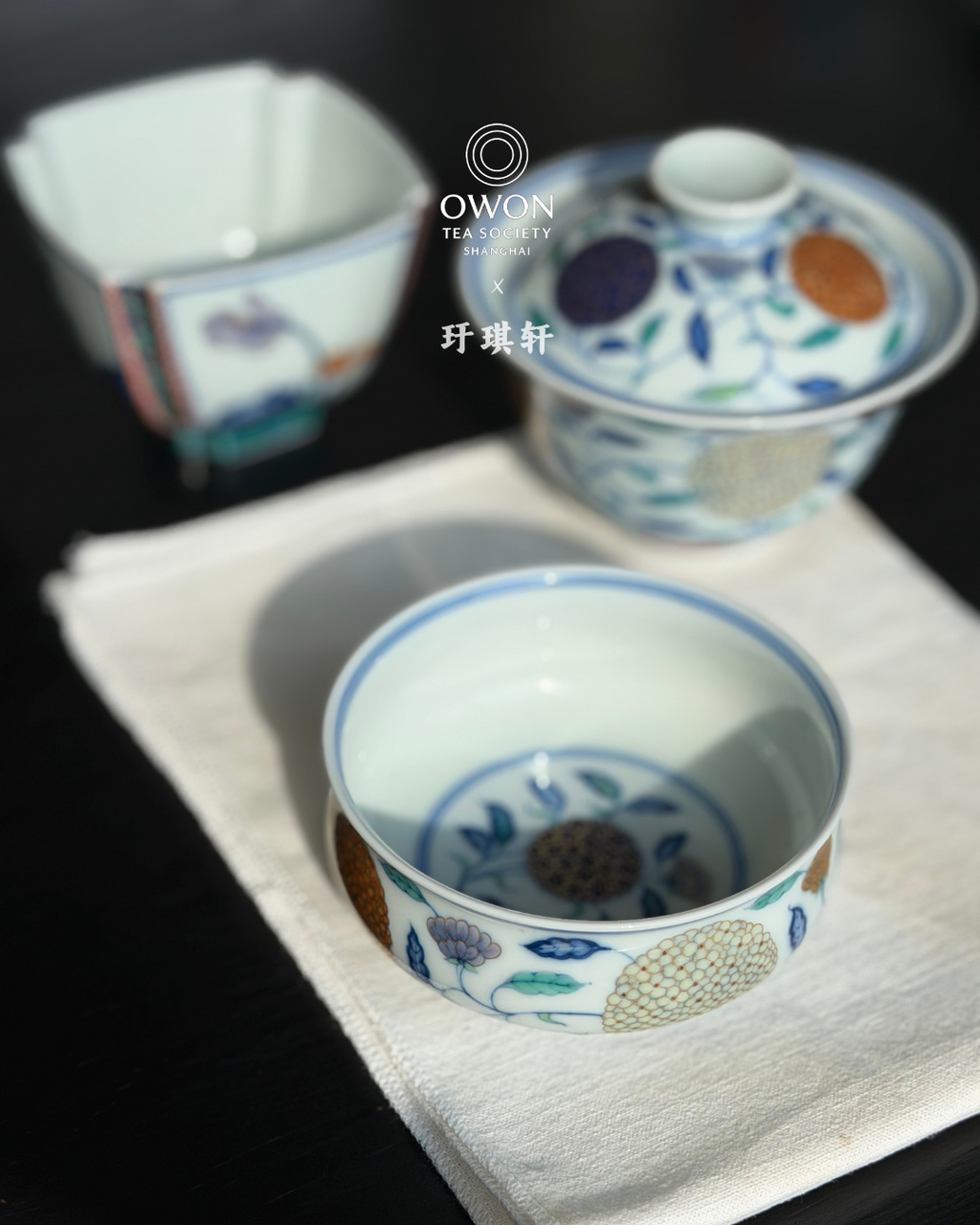 경덕진 두채 명요_우기헌 두채(斗彩) 수국 로식배_玗琪轩_Master tea cup from Jingdezhen Kiln YU QI XUAN