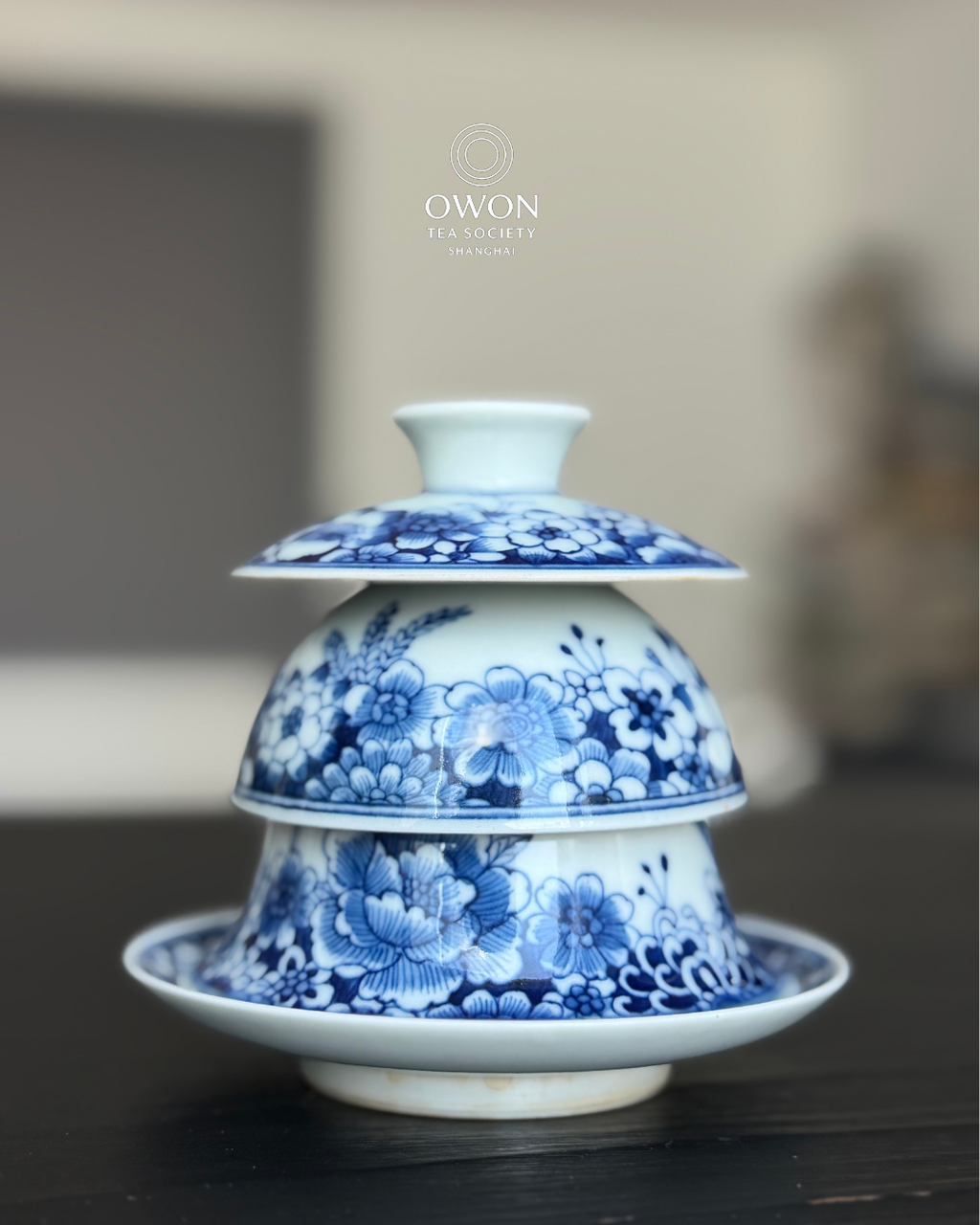 Pre-order_만화문(万花纹) 개완 삼재(三才) 세트와 만화문 계심배(鸡心杯)