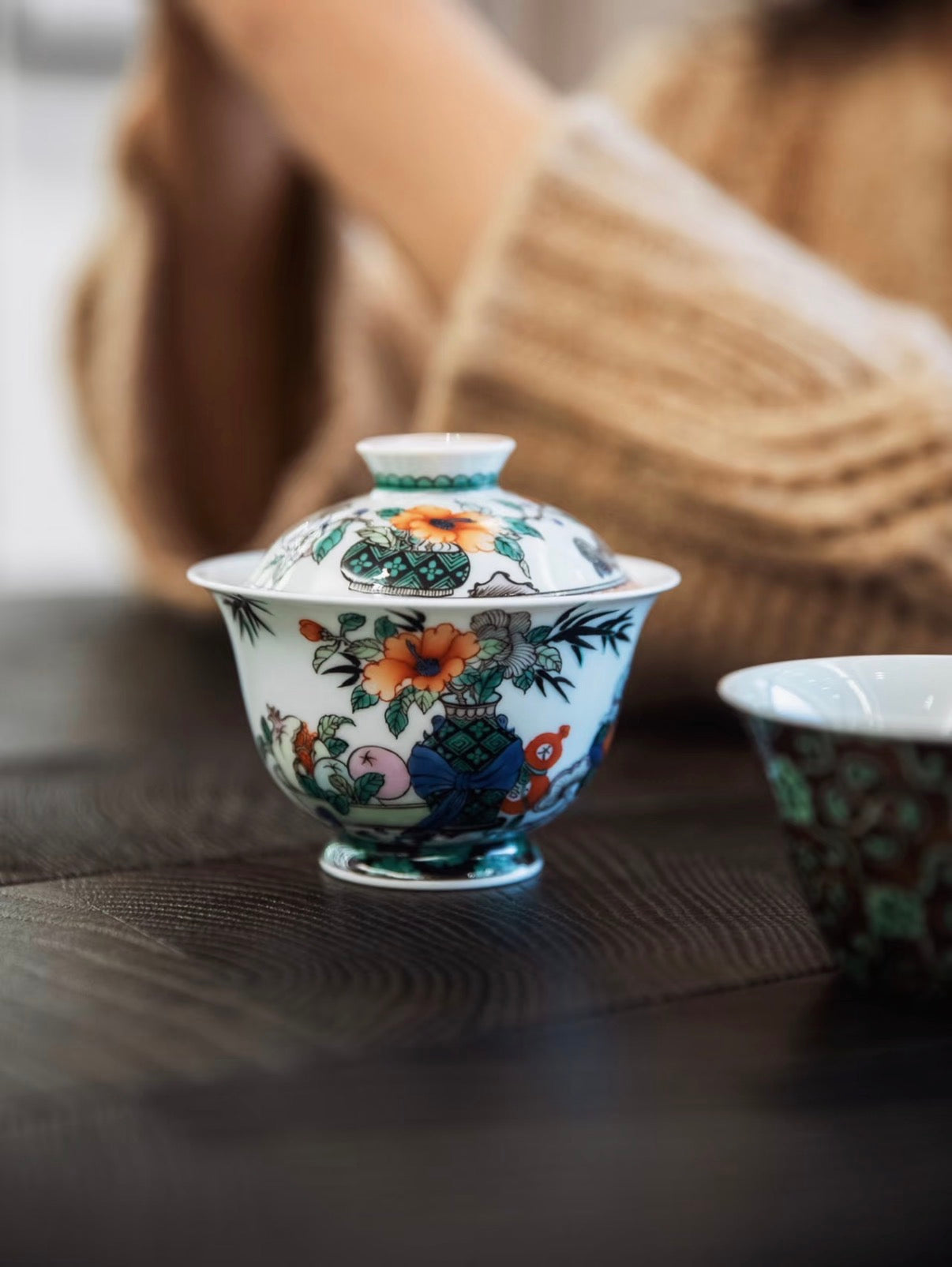 경덕진 고채 명요_고열화풍 고채(古彩) 청공(清供) 개완_古阅和风_Gaiwan from Jingdezhen Kiln GU YUE HUA FENG