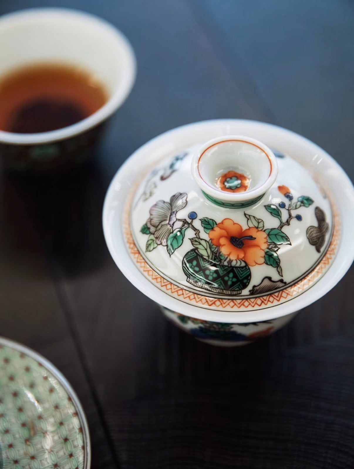 경덕진 고채 명요_고열화풍 고채(古彩) 청공(清供) 개완_古阅和风_Gaiwan from Jingdezhen Kiln GU YUE HUA FENG