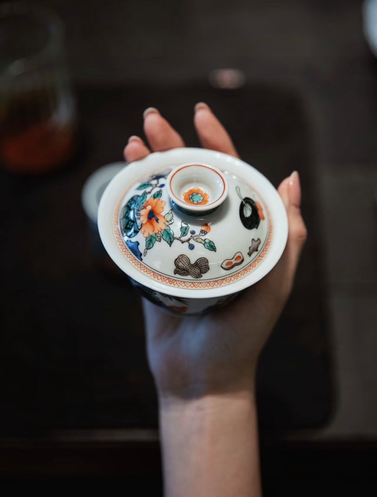 경덕진 고채 명요_고열화풍 고채(古彩) 청공(清供) 개완_古阅和风_Gaiwan from Jingdezhen Kiln GU YUE HUA FENG
